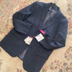Veste Costume Isaac Mizrahi Garçon 14H – Coupe Slim, Laine Mélangée Grise
